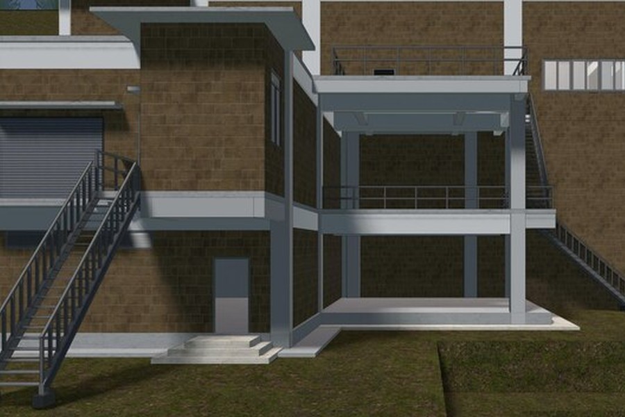 Bâtiment moderne avec un revêtement texturé brun intégrant une isolation thermique extérieure performante.