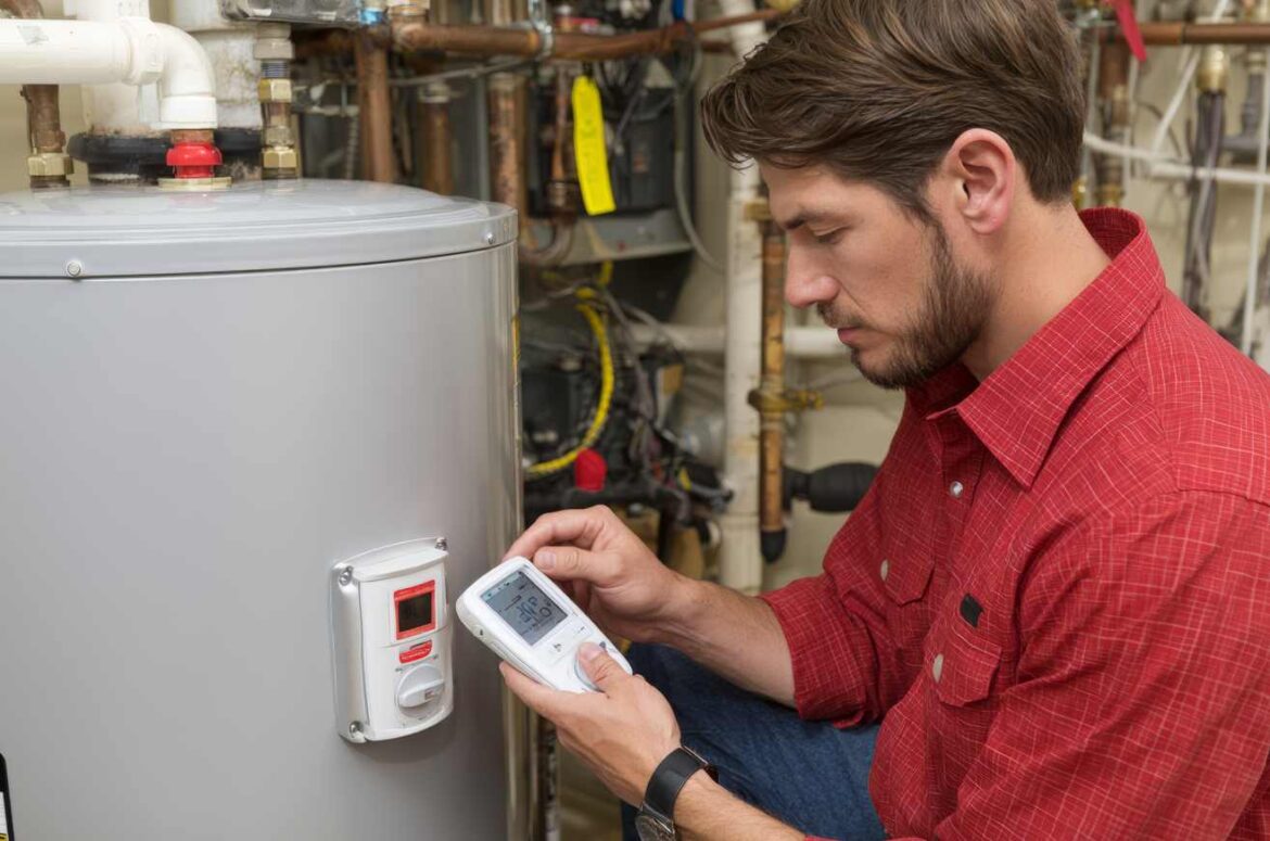 Un technicien procède au réglage d'un système thermique pour trouver un chauffagiste RGE certifié.